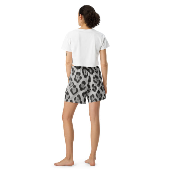 Snow Leopard Print Gym Shorts - Image 4