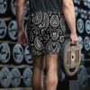 Black Paisley Gym Shorts - Image 3