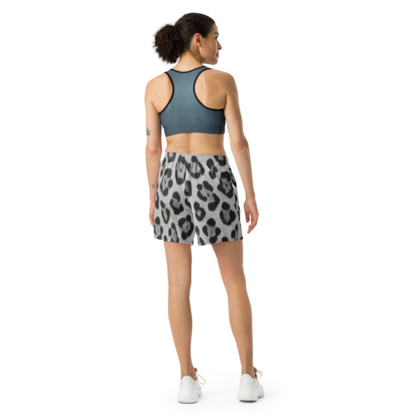 Snow Leopard Print Gym Shorts - Image 3
