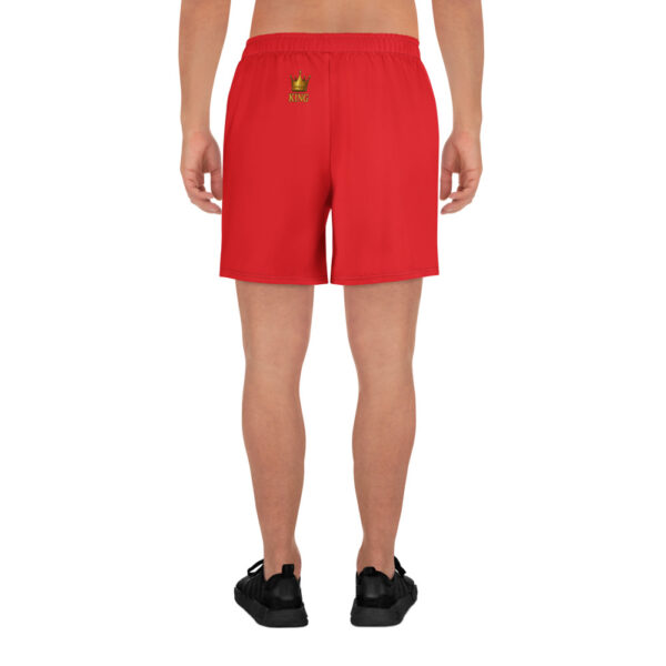 Royal Red King Gym Shorts – Crowned Power Style - Image 4