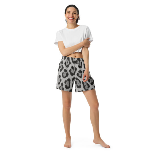 Snow Leopard Print Gym Shorts - Image 5