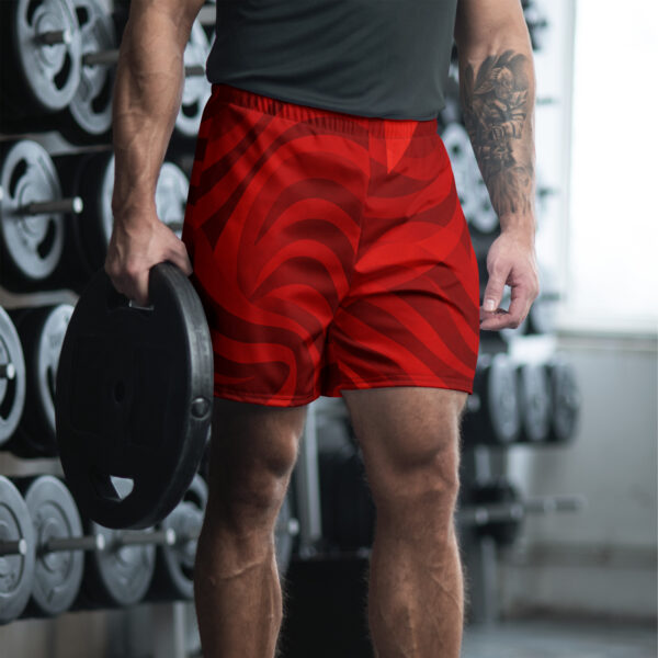Red Blaze Waves Gym Shorts - Image 3
