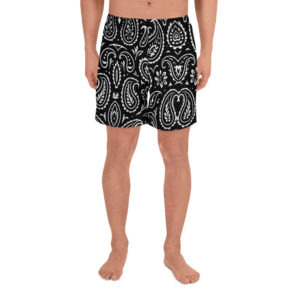 Black Paisley Gym Shorts