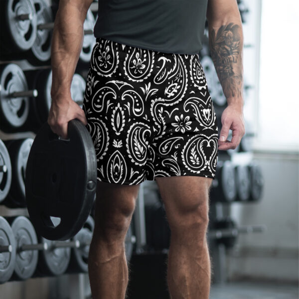 Black Paisley Gym Shorts - Image 4