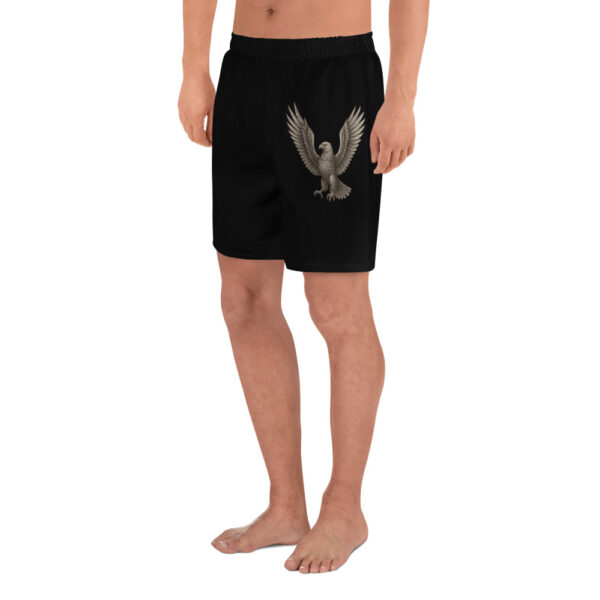 Eagle Emblem Black Gym Shorts - Image 2