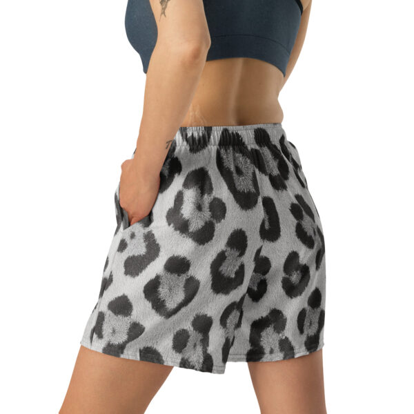 Snow Leopard Print Gym Shorts - Image 2