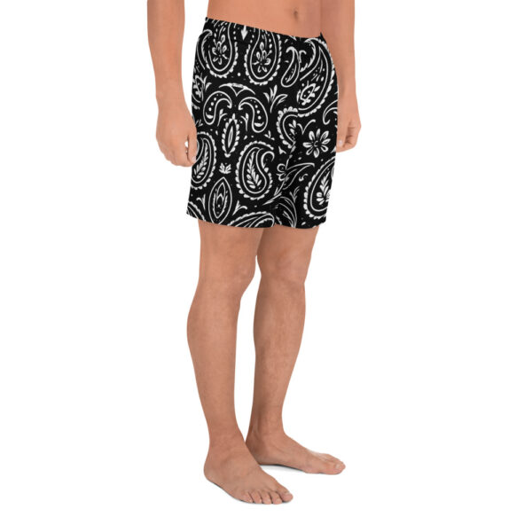 Black Paisley Gym Shorts - Image 6